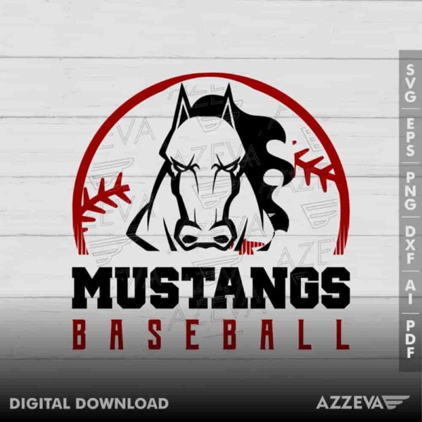 Mustangs Baseball SVG Design azzeva.com 22105404