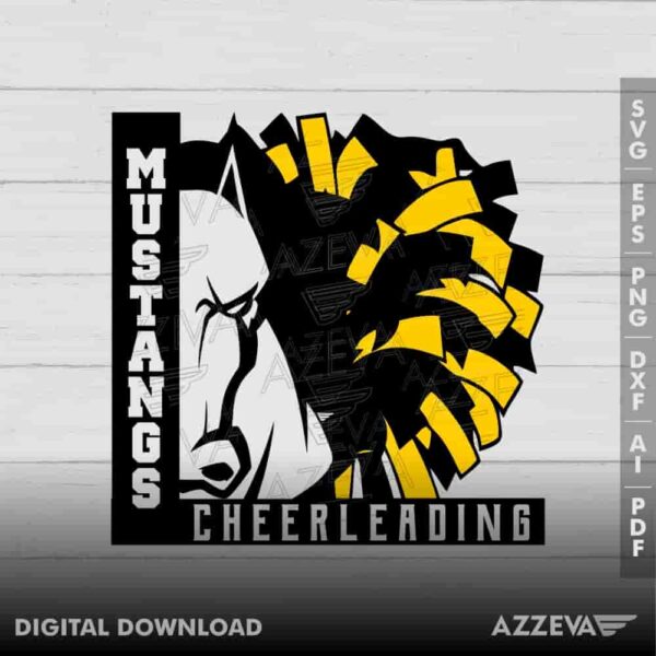 Mustangs Cheerleading Black And Yel SVG Design azzeva.com 22105440