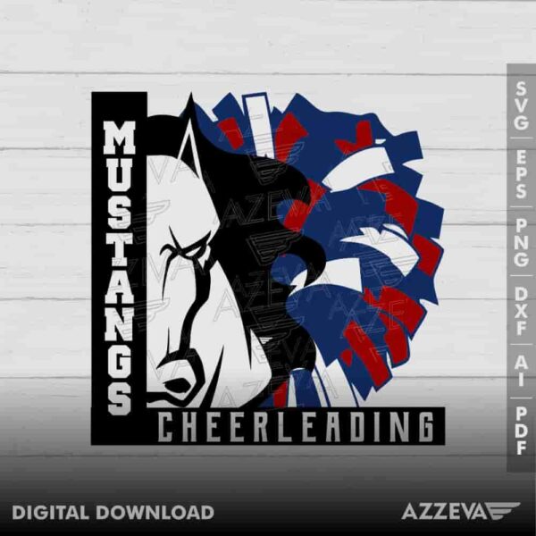 Mustangs Cheerleading Blue Red And SVG Design azzeva.com 22105447