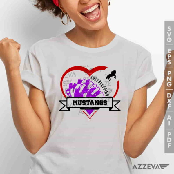 Mustangs Cheerleading Heart SVG Tshirt Design azzeva.com 22100159