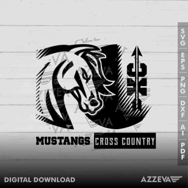 Mustangs Cross Country SVG Design azzeva.com 22100104