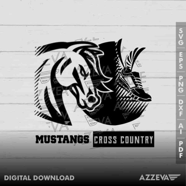 Mustangs Cross Country SVG Design azzeva.com 22100106