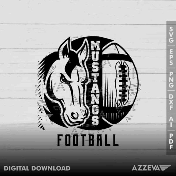 Mustangs Football SVG Design azzeva.com 22100061