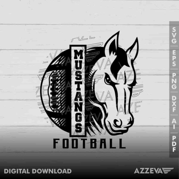 Mustangs Football SVG Design azzeva.com 22100470