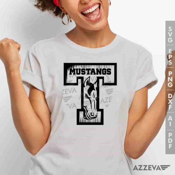 Mustangs In T Letter SVG Tshirt Design azzeva.com 22100182