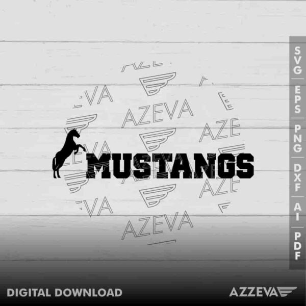 Mustangs Logo SVG Design azzeva.com 22100273