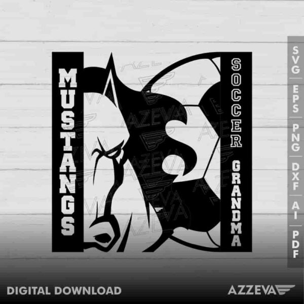 Mustangs Soccer Grandma SVG Design azzeva.com 22105427