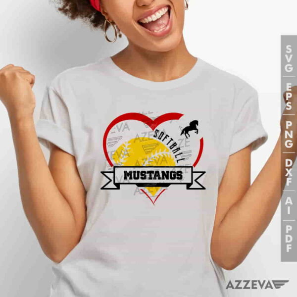 Mustangs Softball Heart SVG Tshirt Design azzeva.com 22100157