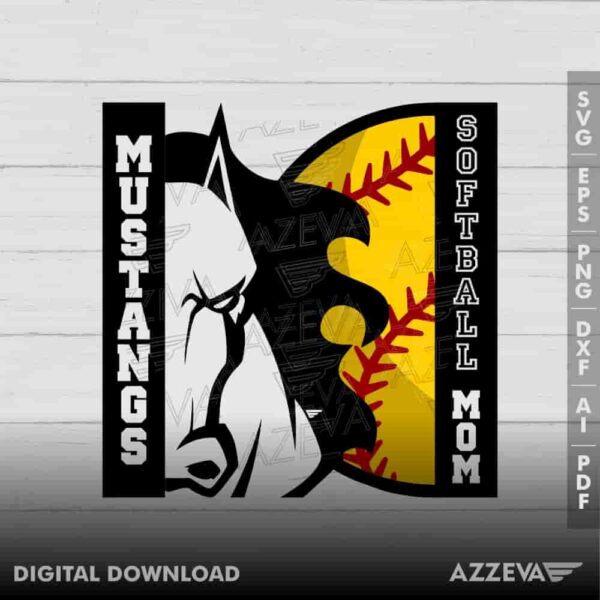 Mustangs Softball Mom SVG Design azzeva.com 22105406