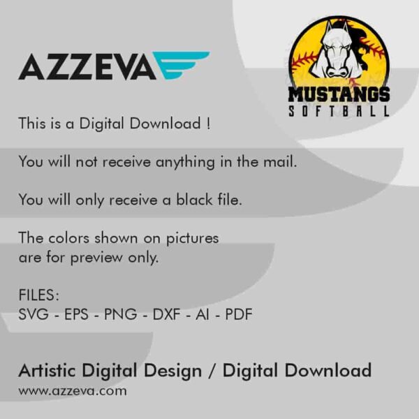 Mustangs Softball SVG Design Read me azzeva.com 22105417