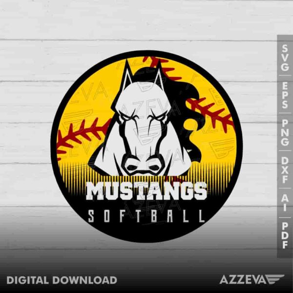 Mustangs Softball SVG Design azzeva.com 22105415