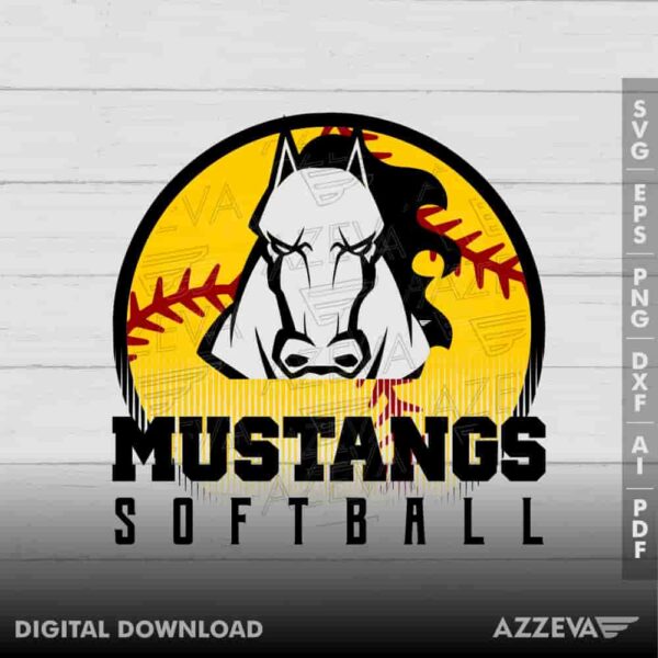 Mustangs Softball SVG Design azzeva.com 22105417