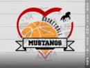 Mustangs Volleyball Heart SVG Design azzeva.com 22100154