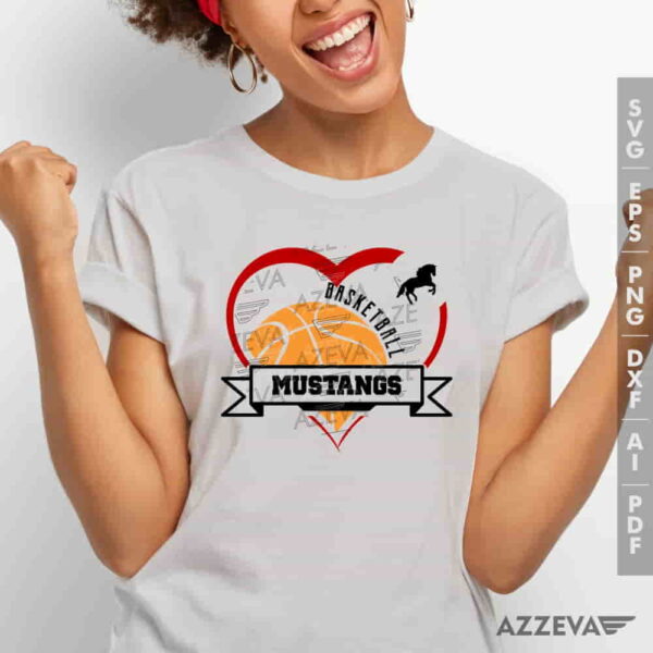 Mustangs Volleyball Heart SVG Tshirt Design azzeva.com 22100154