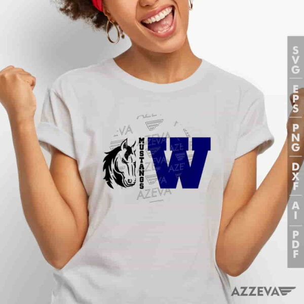Mustangs With W Letter SVG Tshirt Design azzeva.com 22100236