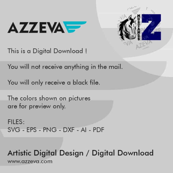 Mustangs With Z Letter SVG Design Read me azzeva.com 22100239