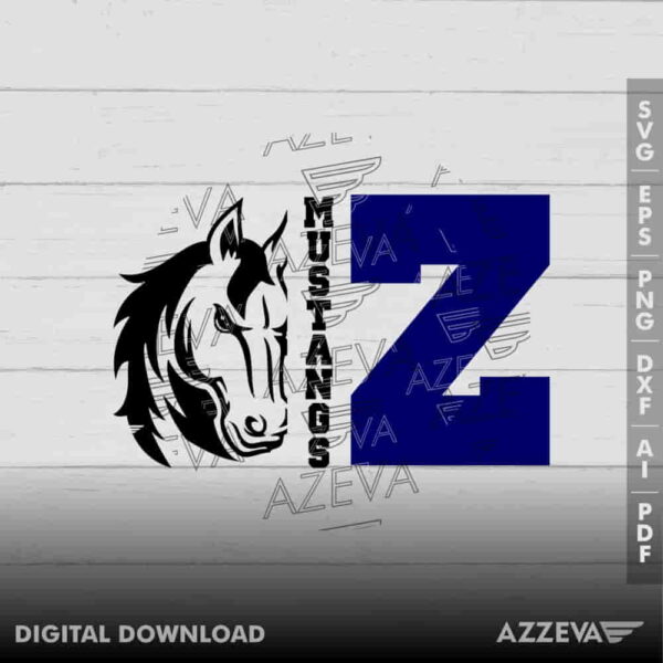 Mustangs With Z Letter SVG Design azzeva.com 22100239