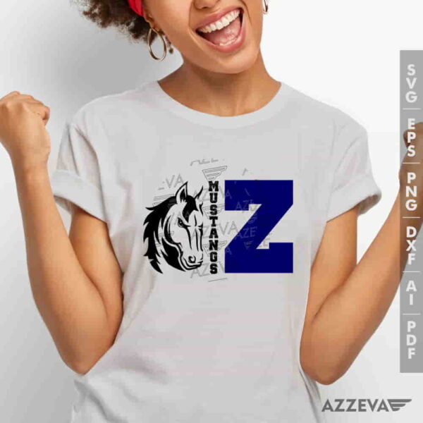Mustangs With Z Letter SVG Tshirt Design azzeva.com 22100239
