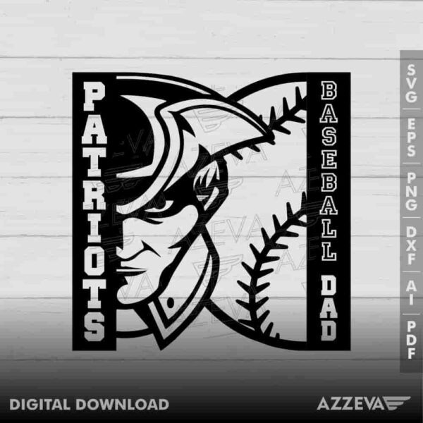 Patriots Baseball Dad SVG Design azzeva.com 22105186