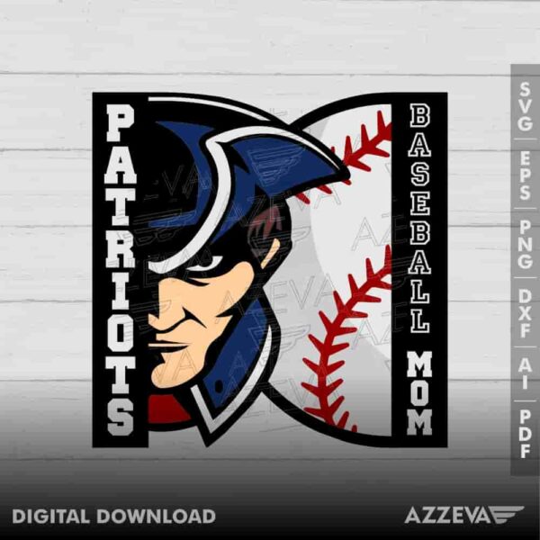 Patriots Baseball Mom SVG Design azzeva.com 22105180