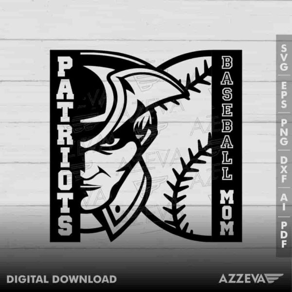 Patriots Baseball Mom SVG Design azzeva.com 22105185