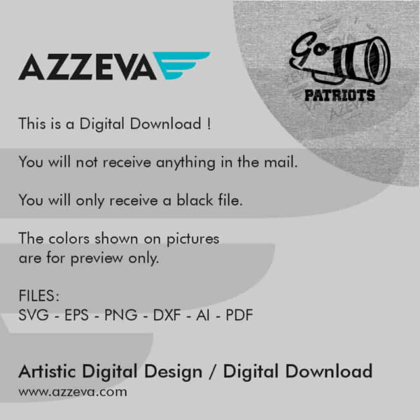 Patriots Go Megaphone SVG Design Read me azzeva.com 22100742