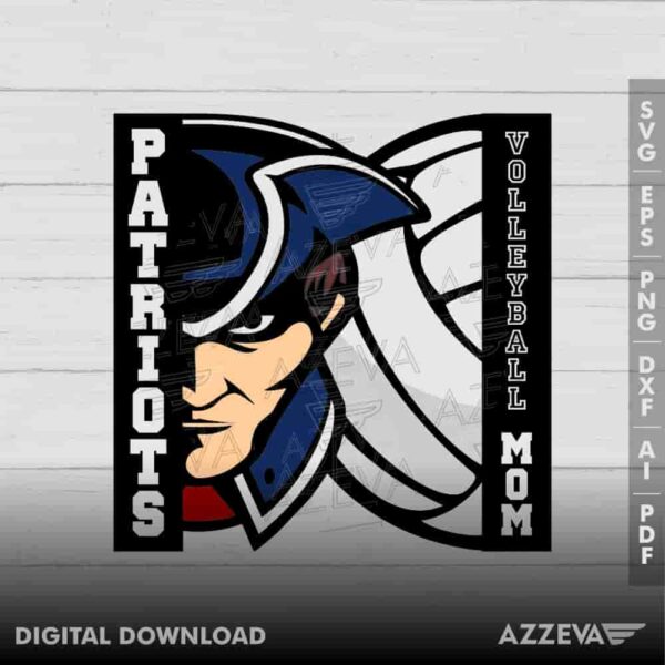 Patriots Volleyball Mom SVG Design azzeva.com 22105152