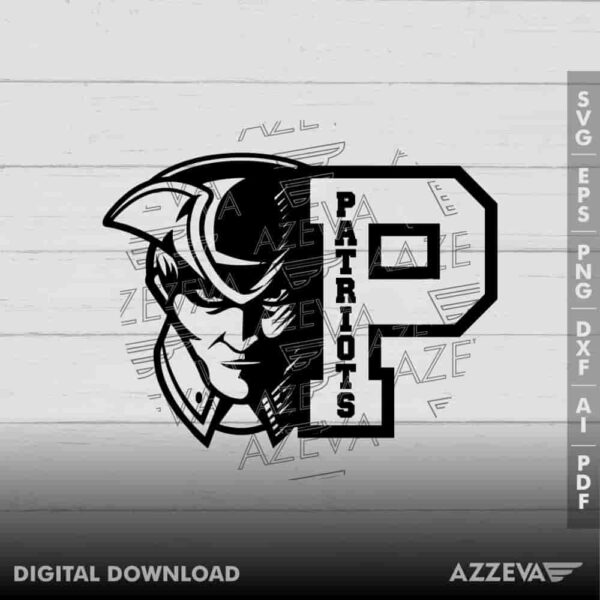 Patriots With P Letter SVG Design azzeva.com 22100375