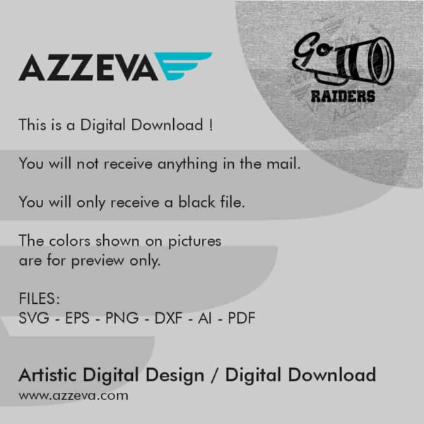 Raiders Go Megaphone SVG Design Read me azzeva.com 22100758