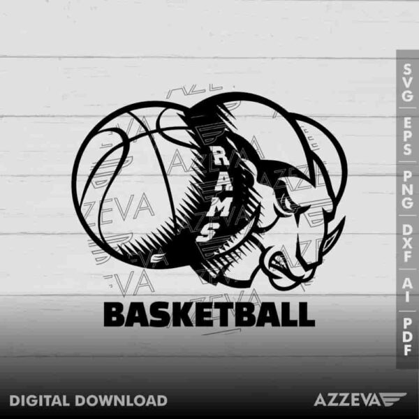 Rams Basketball SVG Design azzeva.com 22100820