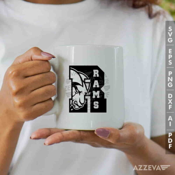 Rams In R Letter SVG Mug Design azzeva.com 22100823