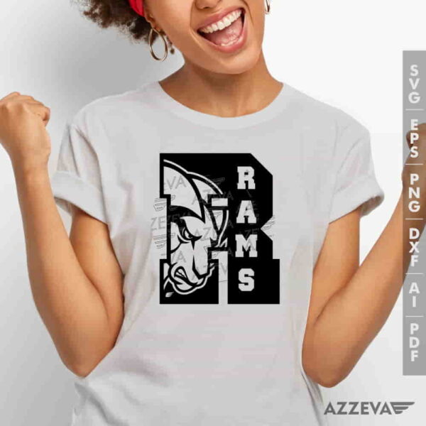Rams In R Letter SVG Tshirt Design azzeva.com 22100823