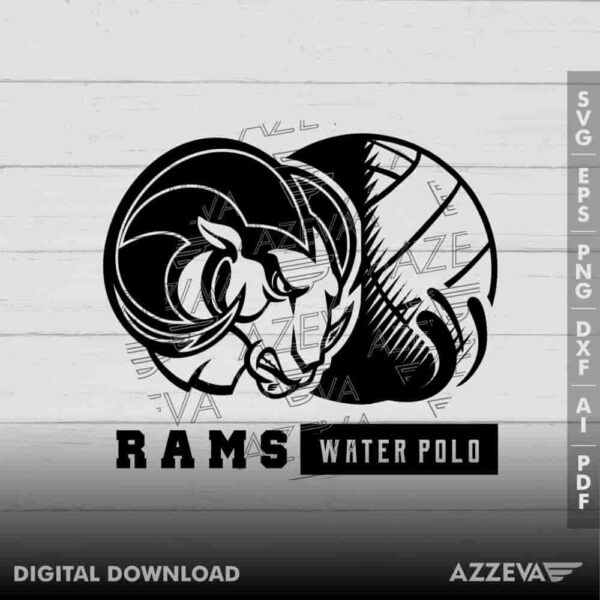 Rams Water Polo SVG Design azzeva.com 22100894