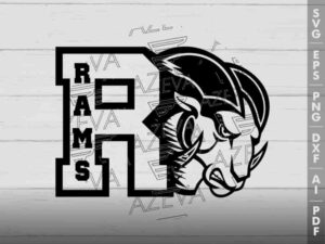 Rams With R Letter SVG Design azzeva.com 22100022