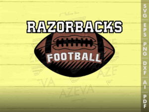 Razorbacks Football Ball SVG Design azzeva.com 22104791