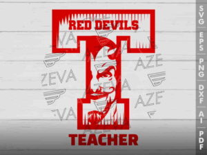Red Devils In T Letter SVG Design azzeva.com 22102234