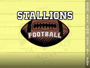 Stallions Football Ball SVG Design azzeva.com 22104794