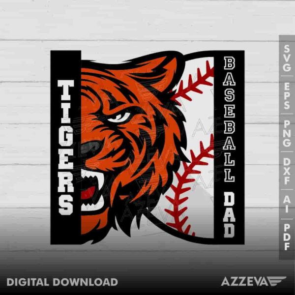 Tigers Baseball Dad SVG Design azzeva.com 22105287