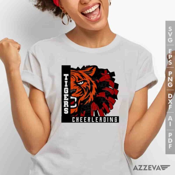 Tigers Cheerleading Black And Red SVG Tshirt Design azzeva.com 22105335