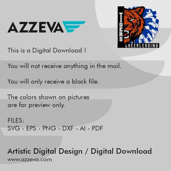 Tigers Cheerleading Blue And White SVG Design Read me azzeva.com 22105342