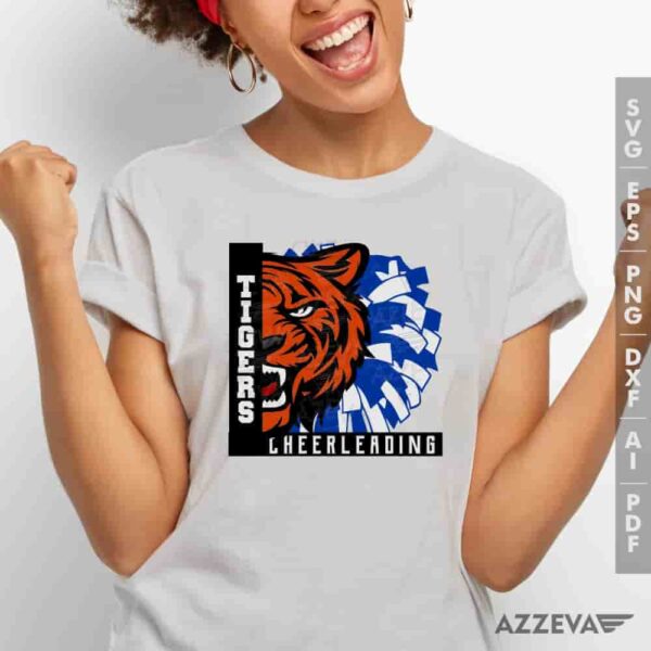 Tigers Cheerleading Blue And White SVG Tshirt Design azzeva.com 22105342