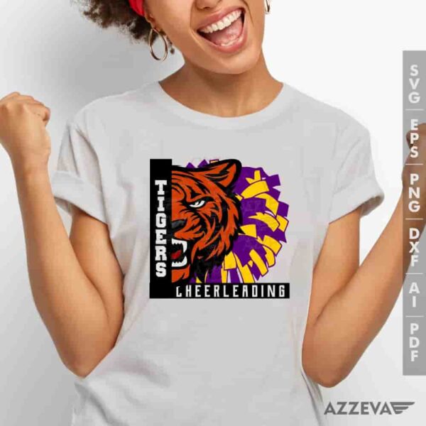 Tigers Cheerleading Gold And Purple SVG Tshirt Design azzeva.com 22105340