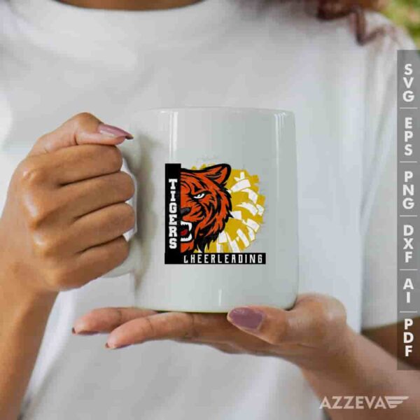 Tigers Cheerleading Yellow And Whit SVG Mug Design azzeva.com 22105345