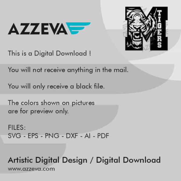 Tigers In M Letter SVG Design Read me azzeva.com 22100291