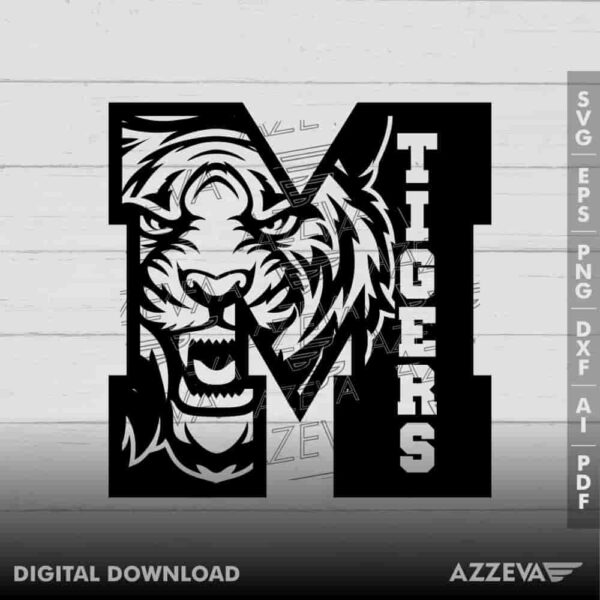 Tigers In M Letter SVG Design azzeva.com 22100291