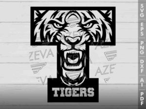 Tigers In T Letter SVG Design azzeva.com 22100003