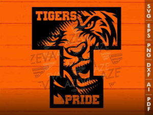 Tigers In T Letter SVG Design azzeva.com 22100554
