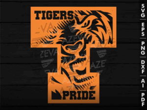 Tigers In T Letter SVG Design azzeva.com 22100649