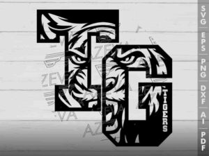 Tigers In Tg Letters SVG Design azzeva.com 22100056