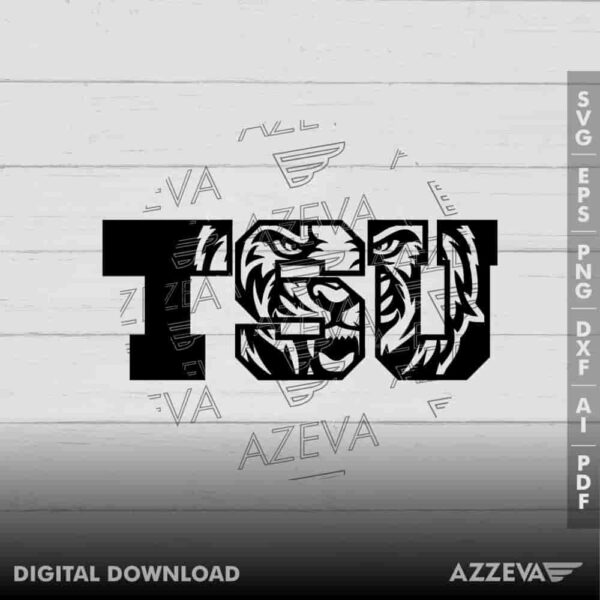 Tigers In Tsu Letters SVG Design azzeva.com 22100094